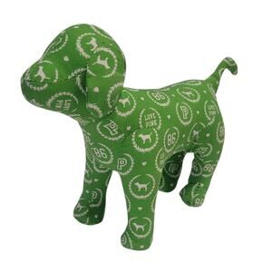 Victoria's Secret Pink Plush Dog Green White Love Pink 86 Puppy Retired